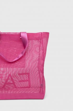 EA7 Emporio Armani geanta de plaja culoarea roz