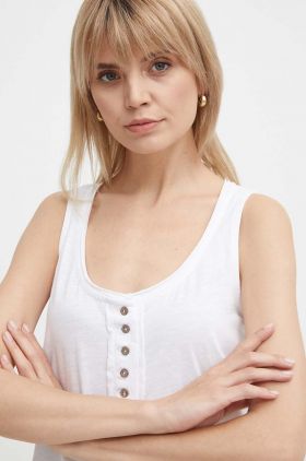 Pepe Jeans top din bumbac KITTY culoarea alb, PL505831