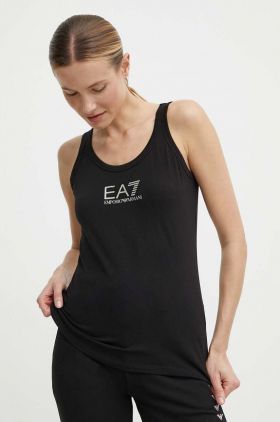 EA7 Emporio Armani top femei, culoarea negru