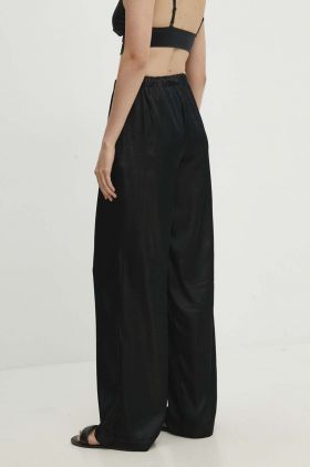 Answear Lab pantaloni femei, culoarea negru, lat, high waist