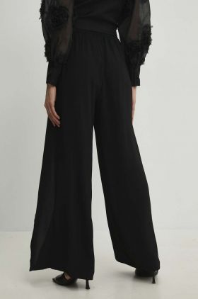 Answear Lab pantaloni femei, culoarea negru, lat, high waist