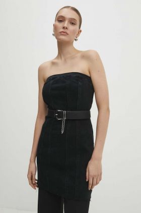 Answear Lab rochie jeans culoarea negru, mini, mulata