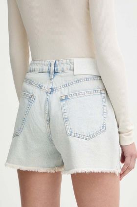 Silvian Heach pantaloni scurti jeans femei, neted, high waist