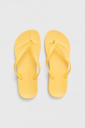 Ipanema slapi ANAT COLORS femei, culoarea galben, cu toc plat, 82591-AQ608