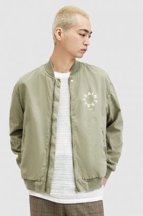 AllSaints geaca bomber TIERRA FADED BOMBER barbati, culoarea verde, de tranzitie, M006OA