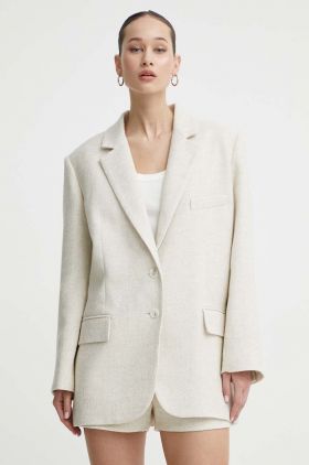 IRO blazer din amestec de in culoarea bej, oversize, neted