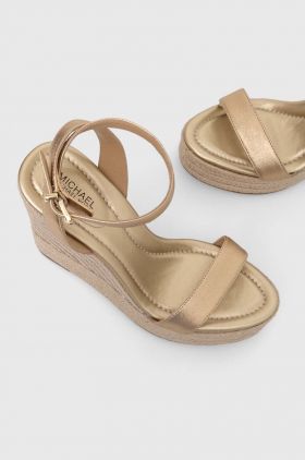 MICHAEL Michael Kors espadrile Leighton femei, culoarea auriu, toc pana, 40S4LGHS2M