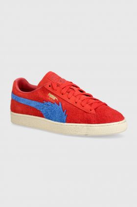 Puma sneakers din piele intoarsă X ONE PIECE culoarea roșu, 396520