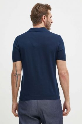 Paul&Shark polo de bumbac culoarea albastru marin, neted, 24411624