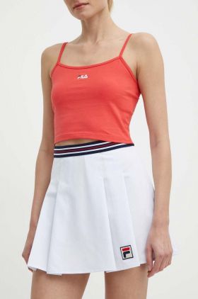 Fila fusta Laiwu culoarea alb, mini, evazati, FAW0747