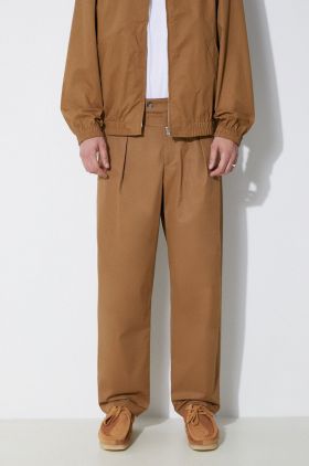 A.P.C. pantaloni de bumbac culoarea maro, drept, COGXS-H08428