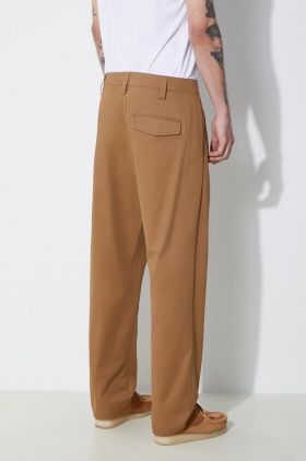 A.P.C. pantaloni de bumbac culoarea maro, drept, COGXS-H08428