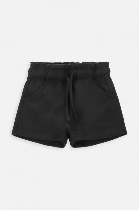 Coccodrillo pantaloni scurți din bumbac pentru copii culoarea negru, neted