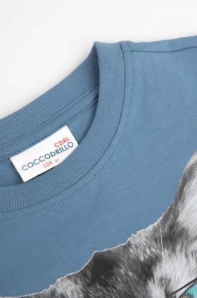 Coccodrillo tricou de bumbac pentru copii cu imprimeu