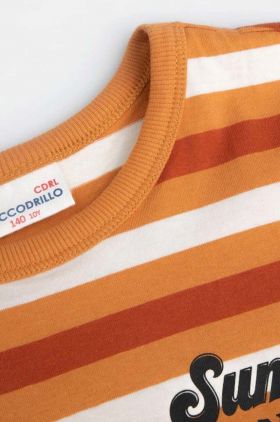 Coccodrillo tricou de bumbac pentru copii culoarea maro, modelator