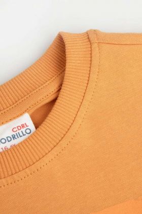 Coccodrillo tricou de bumbac pentru copii culoarea portocaliu, cu imprimeu