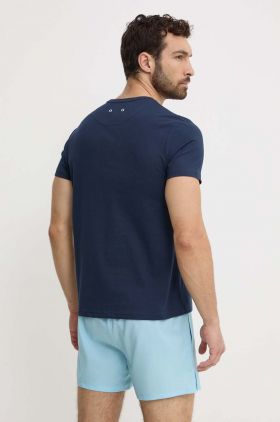 Vilebrequin tricou din bumbac THOM barbati, culoarea albastru marin, cu imprimeu, THOAP336