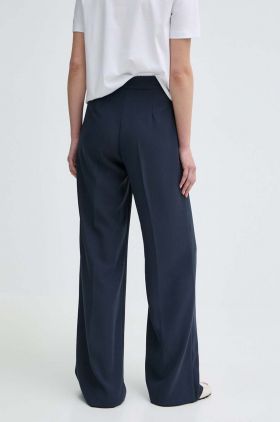 MAX&Co. pantaloni femei, culoarea bleumarin, drept, high waist, 2418131034200 2418130000000