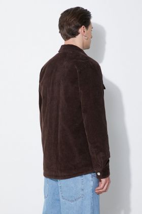 A.P.C. geaca din velur Blouson Alex culoarea maro, de tranzitie, COGVV.H02625.CAE