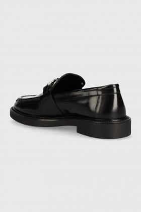 Steve Madden mocasini de piele Lazarus femei, culoarea negru, cu toc plat, SM11002944