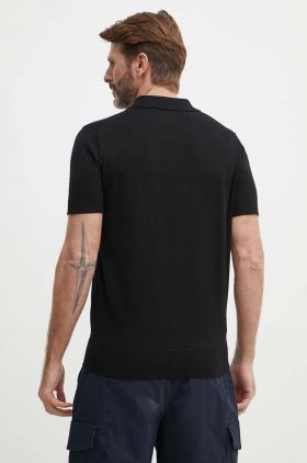 Karl Lagerfeld polo de bumbac culoarea negru, cu imprimeu, 542398.655006