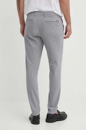 BOSS pantaloni bărbați, culoarea gri, mulată, 50507575