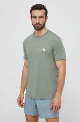 Quiksilver tricou de antrenament Lap Time culoarea verde, cu imprimeu