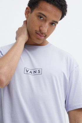 Vans tricou din bumbac barbati, culoarea violet, cu imprimeu