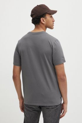 Superdry tricou din bumbac barbati, culoarea gri, neted