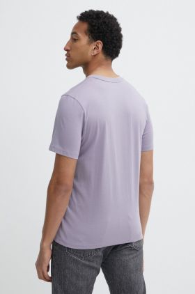 Timberland tricou din bumbac barbati, culoarea violet, cu imprimeu, TB0A5UPQEG71