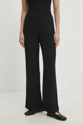 Answear Lab pantaloni femei, culoarea negru, drept, high waist