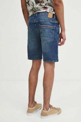 Medicine pantaloni scurti jeans barbati, culoarea albastru marin