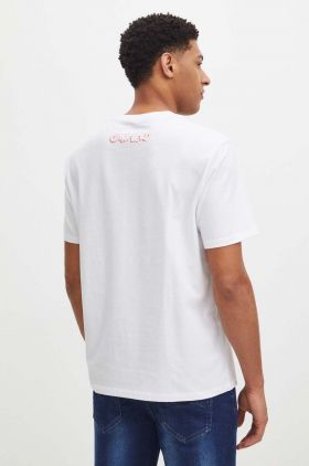 Medicine tricou din bumbac barbati, culoarea alb, cu imprimeu