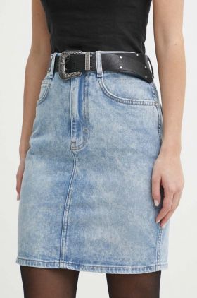 Moschino Jeans fusta jeans mini, drept