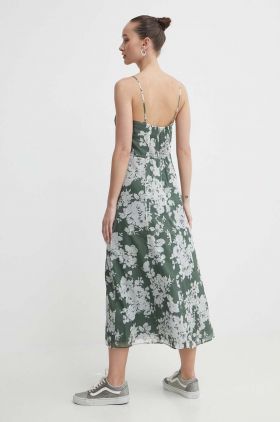 Abercrombie & Fitch rochie culoarea verde, midi, evazati