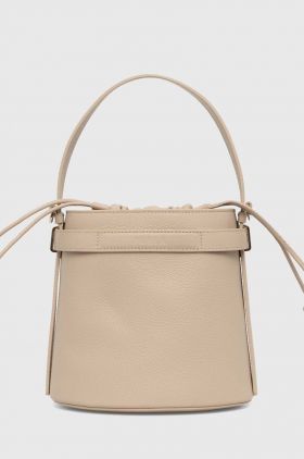 Furla poseta de piele culoarea bej