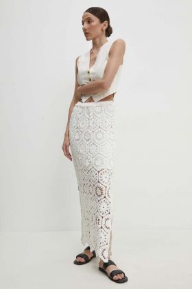 Answear Lab fusta culoarea alb, maxi, drept