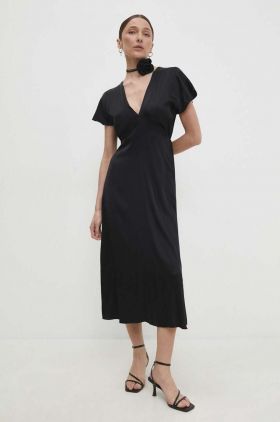 Answear Lab rochie culoarea negru, midi, evazati