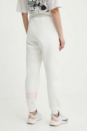 adidas Originals pantaloni de trening culoarea bej, neted, IU2502