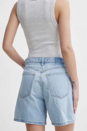 Abercrombie & Fitch pantaloni scurti jeans femei, neted, high waist