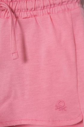 United Colors of Benetton pantaloni scurți din bumbac pentru copii culoarea roz, neted, talie reglabila