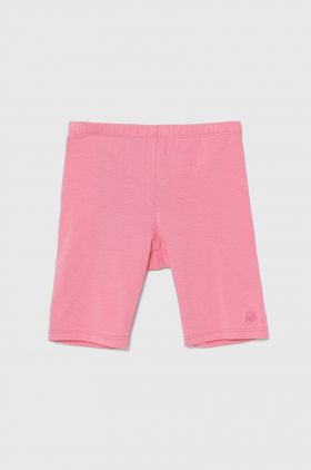 United Colors of Benetton pantaloni scurti copii culoarea roz, neted