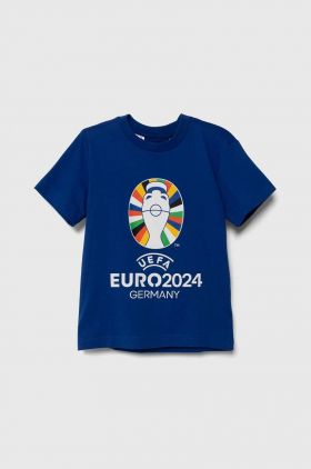 adidas Performance tricou de bumbac pentru copii culoarea albastru marin, cu imprimeu