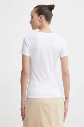 Abercrombie & Fitch tricou femei, culoarea alb