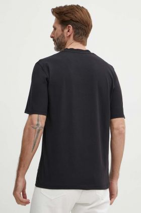 Sisley tricou barbati, culoarea negru, cu imprimeu