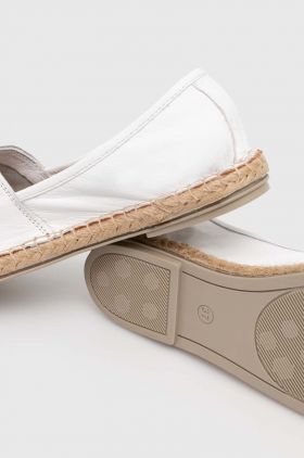 Answear Lab espadrile de piele culoarea alb