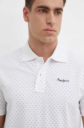 Pepe Jeans polo de bumbac HUNTER culoarea alb, modelator, PM542155