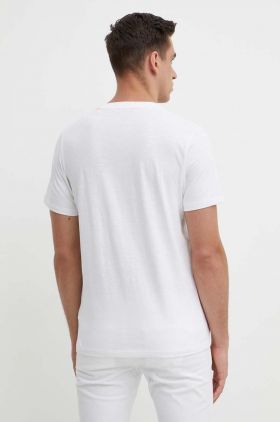 Pepe Jeans tricou din bumbac CINTHOM barbati, culoarea alb, cu imprimeu, PM509369