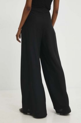 Answear Lab pantaloni femei, culoarea negru, lat, high waist