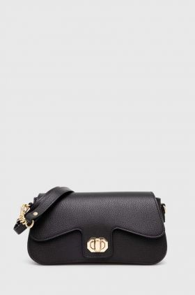 Answear Lab poseta de piele culoarea negru